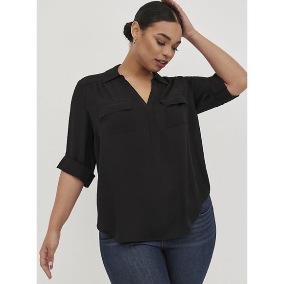 Torrid 6 Black Harper Blouse 6x